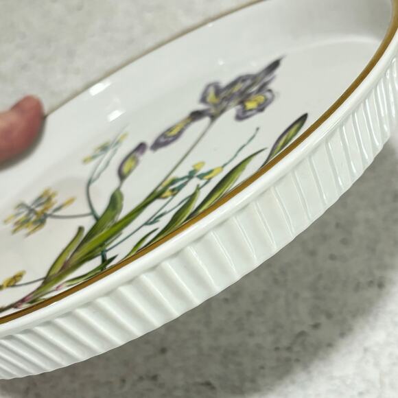 Spode stafford flowers tart baking dish iris & sphaerolibium 7" quiche plate - Picture 8 of 10
